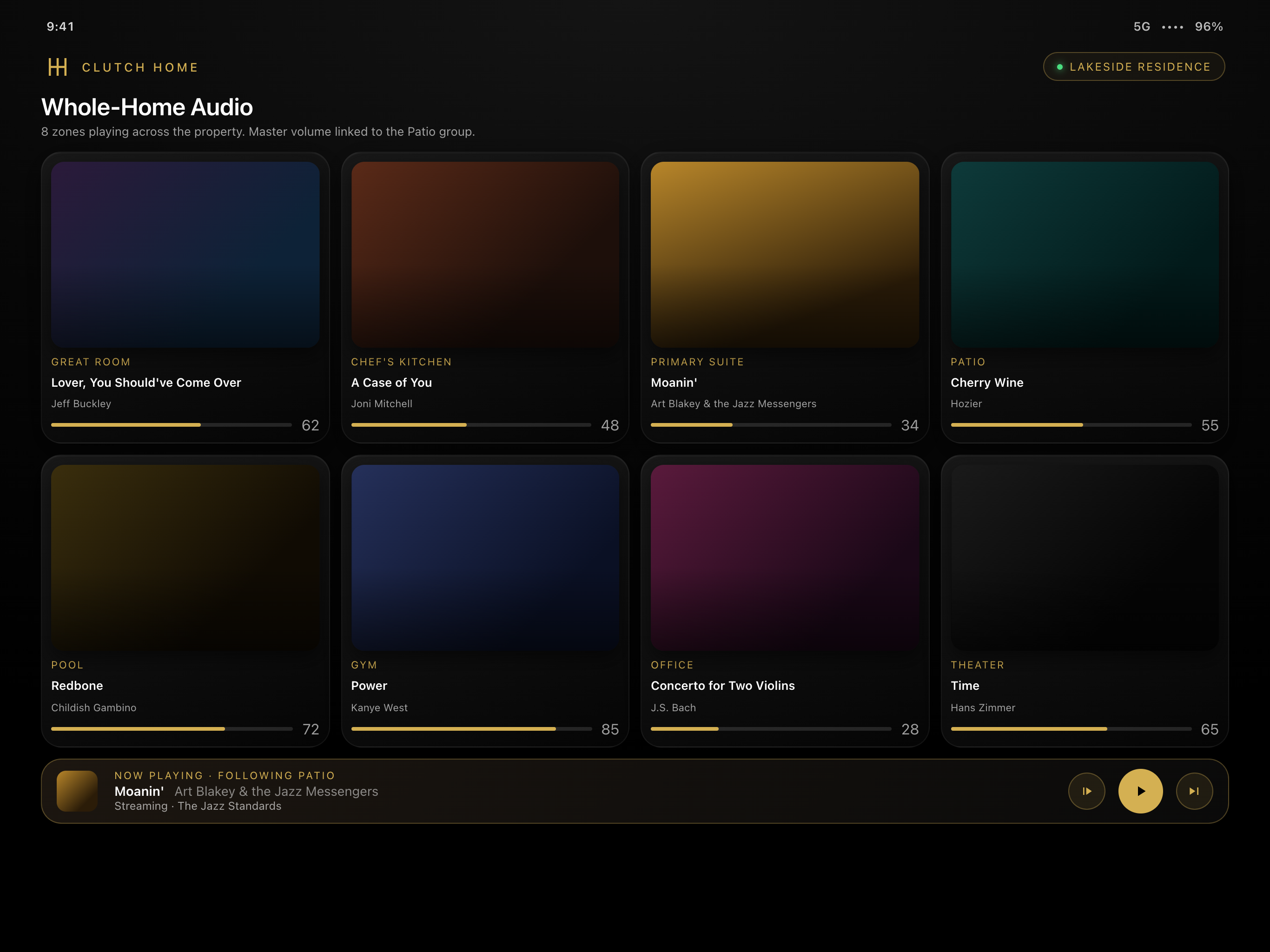 Whole-home audio across zones